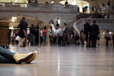 Group of people walking on floor