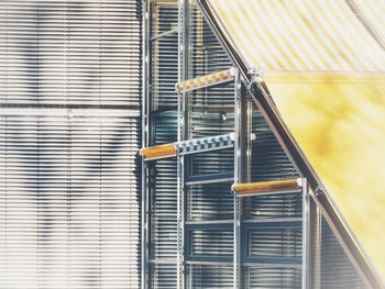 High angle view of staircase in building