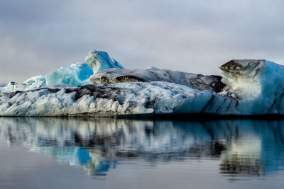 Scenic view of glacier lagoon on iceland