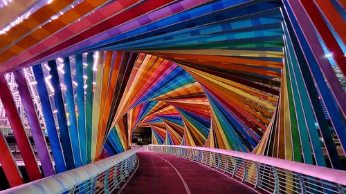 Illuminated bridge in tunnel