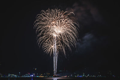 Firework display at night during new year