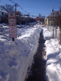 Snow covered road in winter