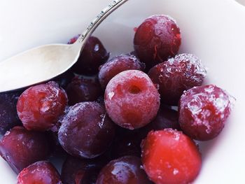 Close-up of strawberries in bowl