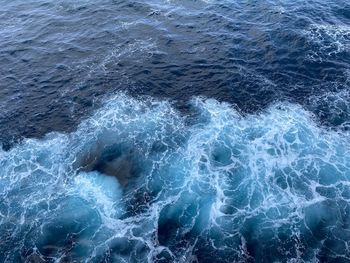 High angle view of sea waves