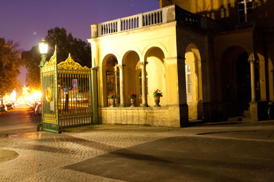 View of illuminated building at night