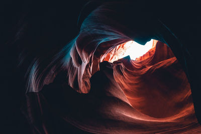 Low angle view of rock formation in cave