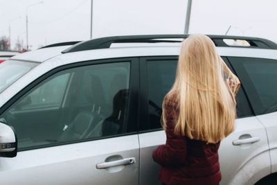 Woman in car