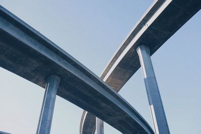 Low angle view of bridge against clear sky