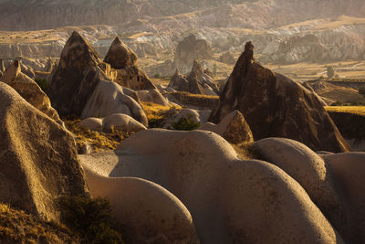 Panoramic view of rock formations on landscape