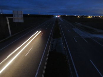 Railroad track at night