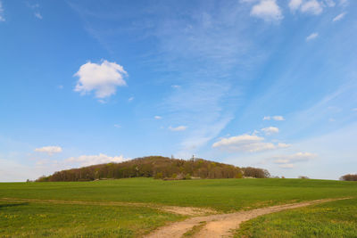 Scenic view of land against sky