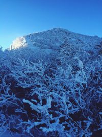 Scenic view of mountains against clear sky