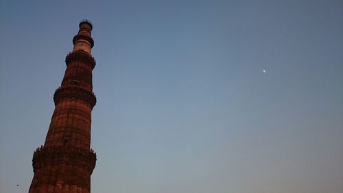 Low angle view of historic building against clear sky