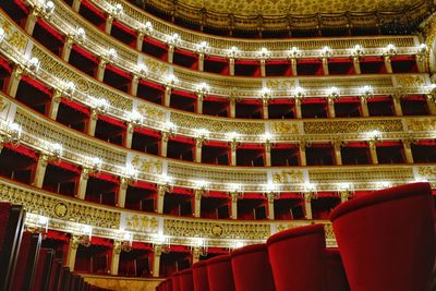 Low angle view of illuminated theatre