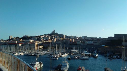 Boats in harbor