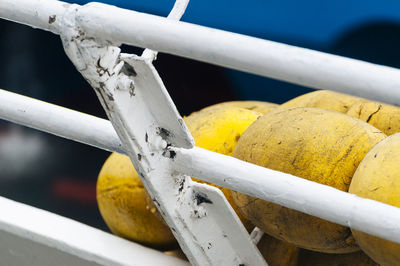 Close-up of yellow wheel