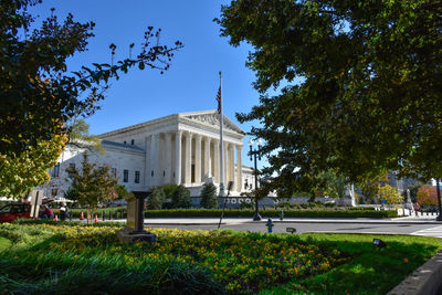 Low angle view of historical building against sky