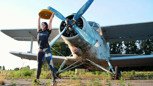 Airplane on field