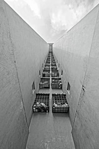 Directly below shot of building against sky