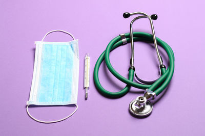 Close-up of stethoscope against white background