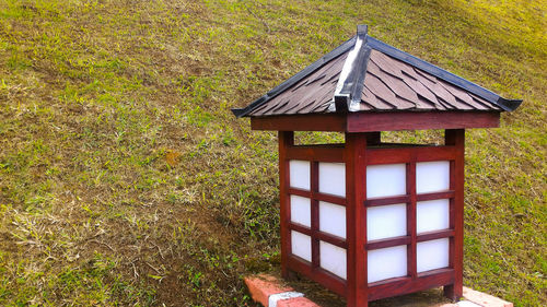 Lifeguard hut on field