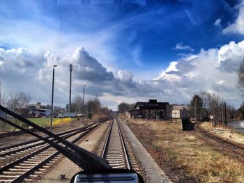 Railroad track at sunset