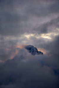 Scenic view of snowcapped mountain against sky