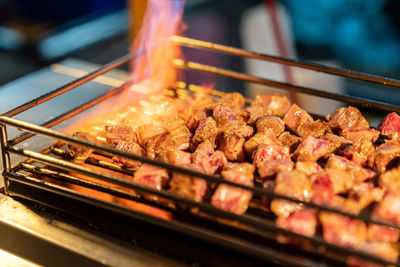 Grilled beef taiwan street food. roast beef that is delicious.