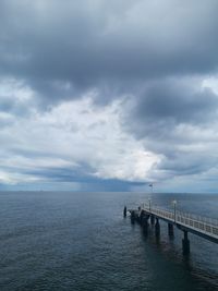 Pier over sea against sky