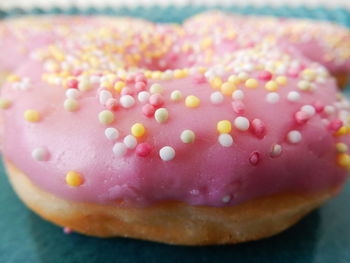 Close-up of donut on table