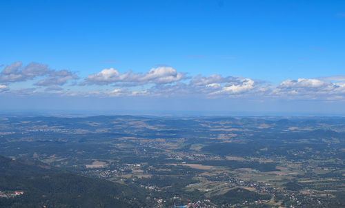 Aerial view of landscape against sky