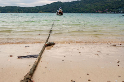 Fishing rod on beach