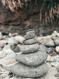 Stack of stones on rock