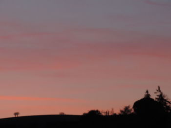 Silhouette trees against sky during sunset