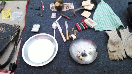 Close-up of objects on table