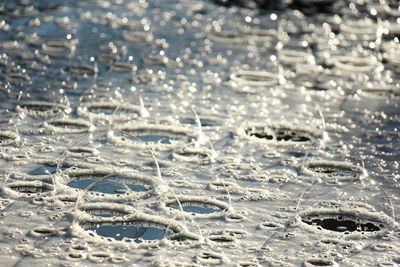 Close-up of frozen water