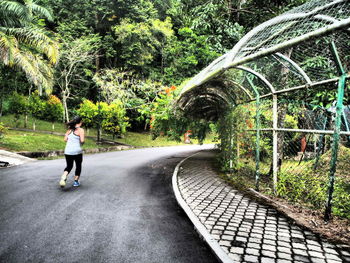 People walking in tunnel