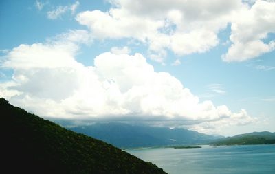 Scenic view of cloudy sky over sea