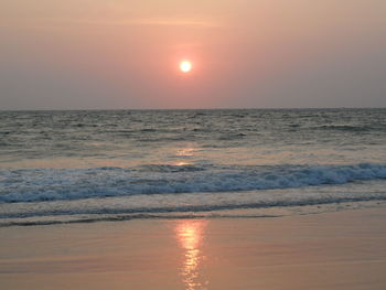 Scenic view of sea during sunset