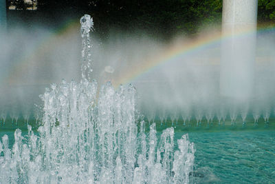 Scenic view of fountain in sea