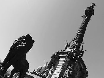 Low angle view of built structure against clear sky