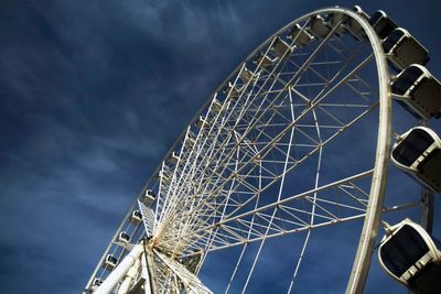 Low angle view of ferris wheel against sky