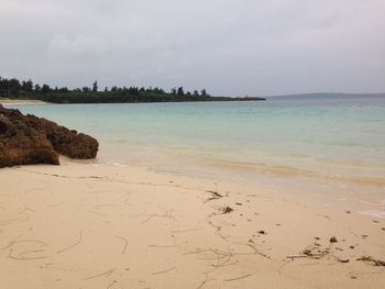 Scenic view of beach against sky