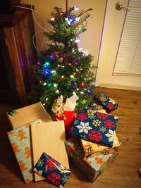 Christmas decorations on table