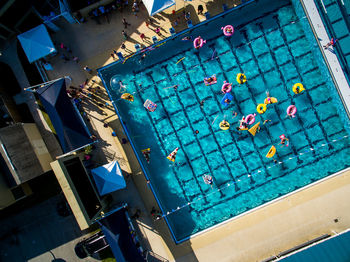 High angle view of swimming pool