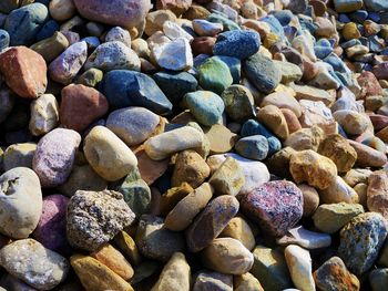 Full frame shot of pebbles at beach