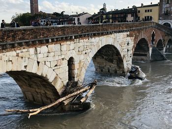 Arch bridge over river