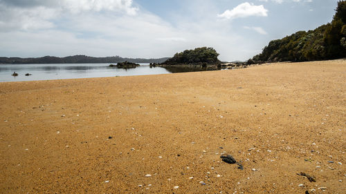 Scenic view of beach against sky