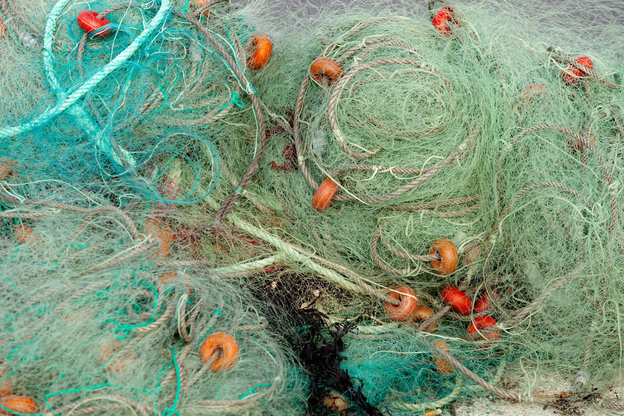 DETAIL SHOT OF FISHING NET