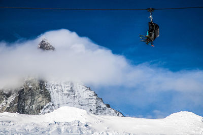 Scenic view of snowcapped mountain against sky